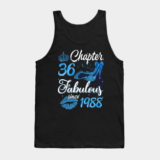 Womens Chapter 36 EST 1988 36 Years Old 36th Birthday Tank Top